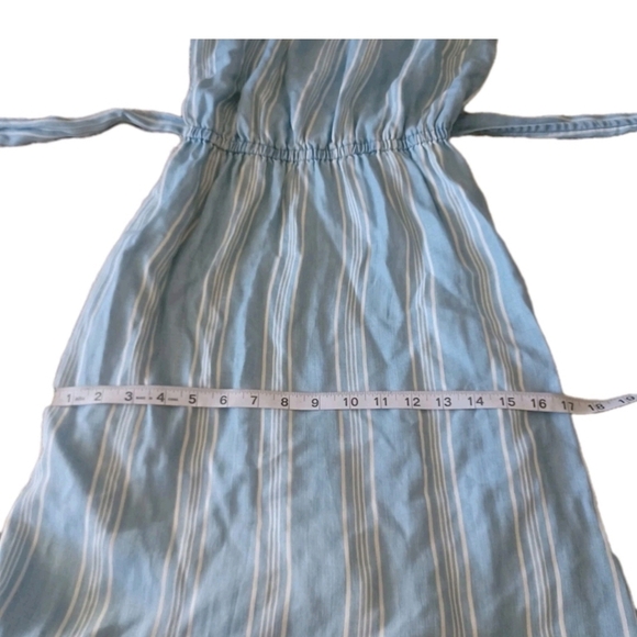 BB Dakota Women’s Blue and Striped Tailyn Tie Front Midi Nautical Dress S - Picture 15 of 15